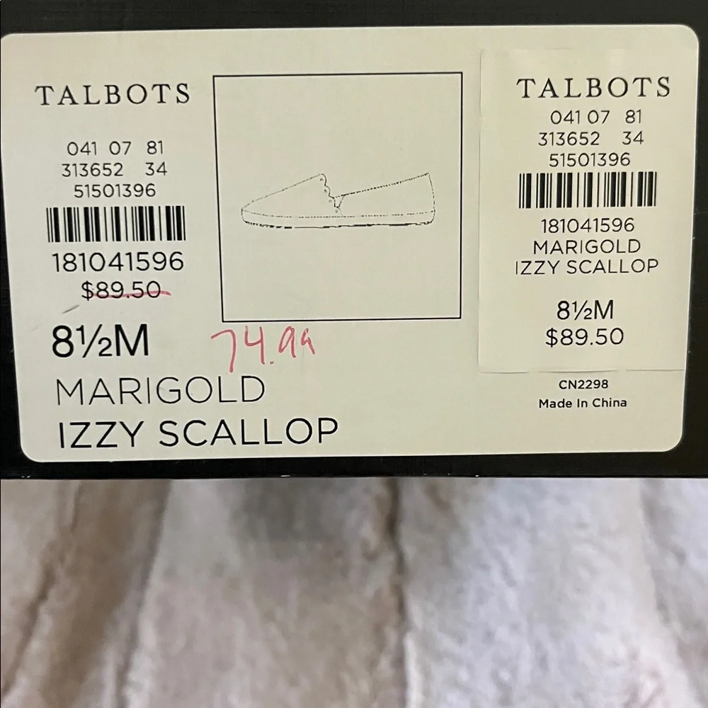 Talbots Izzy Scallop Marigold Suede Espadrilles New - 8.5 - Picture 11 of 11